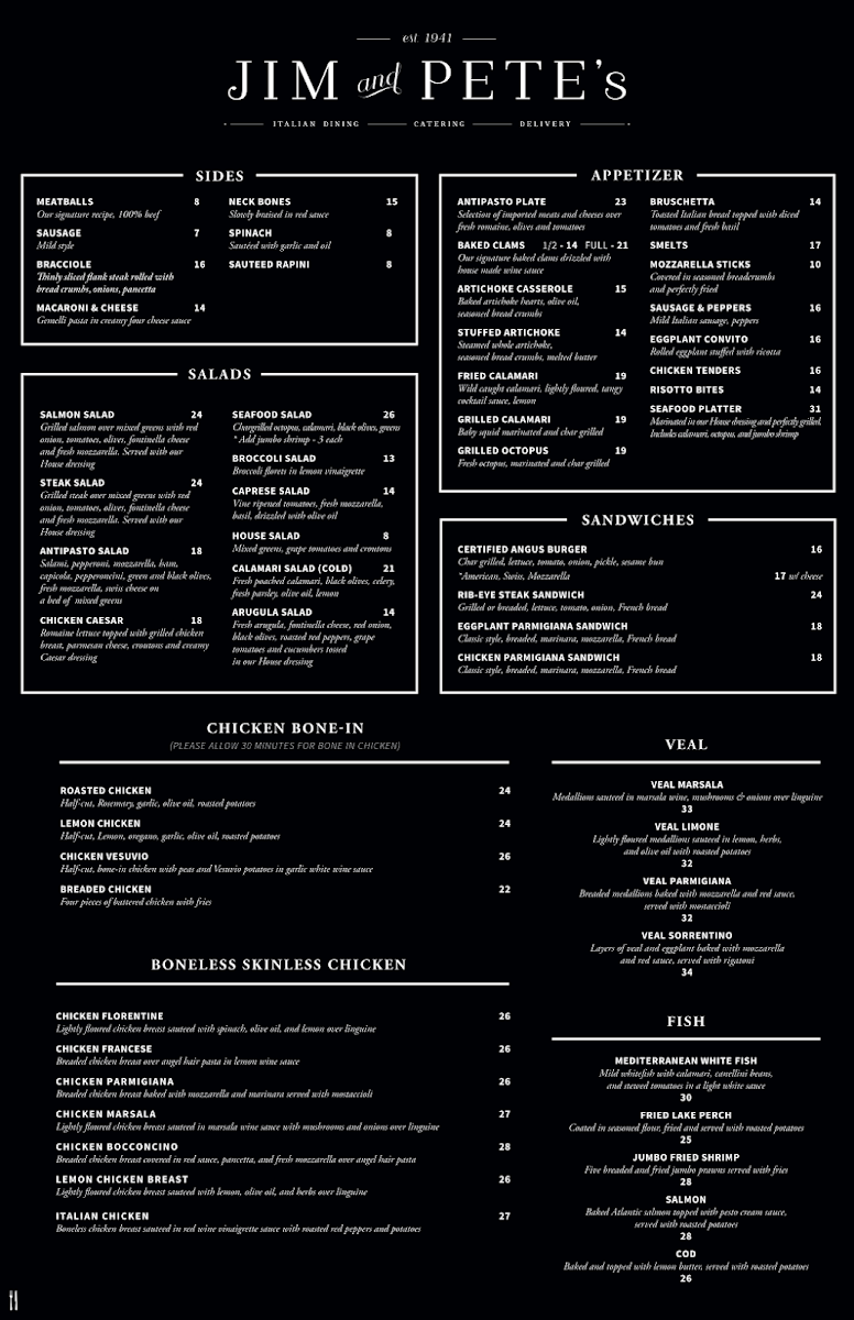 Menu Jim & Pete's-1